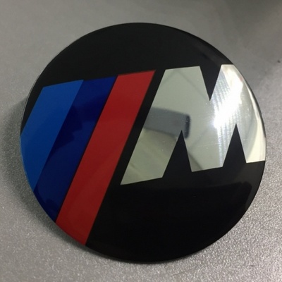 купити Наклейка на диск BMW М-серия d56 мм аллюминий (Логотип на черном фоне) выпуклый для дисків