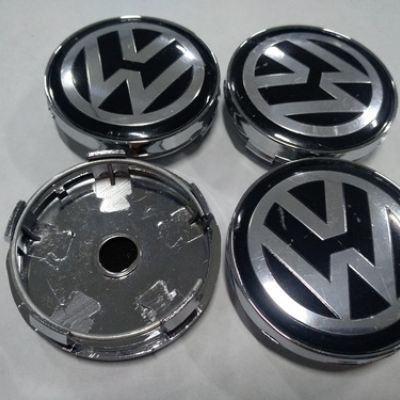 купити Колпачок в диск VW 60/57мм черный+основание хром опуклі для дисків