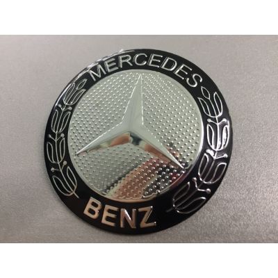 купити Наклейка на диск Mercedes D56 алюминий (Черный логотип на серебристом фоне фоне) для дисків