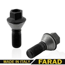 Аксессуары Болт колесный BMW OEM 14х1,25 L28 Вращ. Конус Черный цинк 17 ключ (Farad Italy)