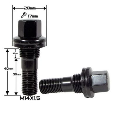 купити болти для дисків Болты 14х1,5 L30 Прессшайба Черный цинк 17 Ключ (Lexus/Toyota)