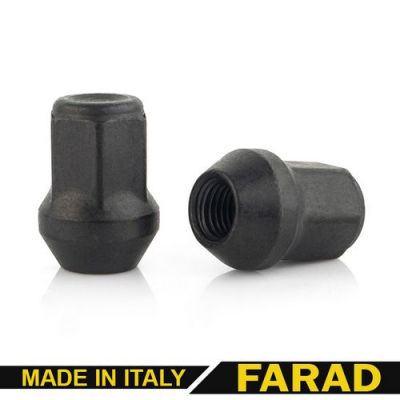 купити гайки для дисків Гайки 12х1,25 L33mm 19 ключ Черный Цинк (Farad Italy)