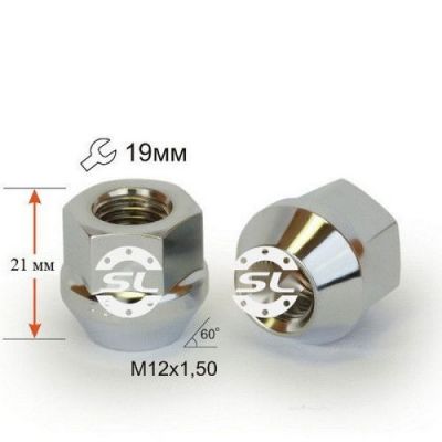 Аксессуары Гайки 12х1,5 L21 открытая 19 ключ Хром купити гайки для дисків Гайки 12х1,5 L21 открытая 19 ключ Хром