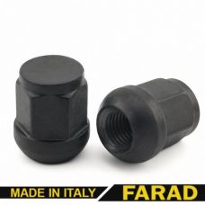 Аксессуары Гайки 12х1,5 L28 Сфера 19 ключ Черный Цинк (Farad Italy)