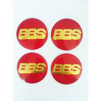 купити Наклейка на диск BBS D56 алюминий (Золотой логотип на красном фоне) для дисків