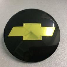 Аксессуары Наклейка на диск Chevrolet d56 выпуклый (Золотисый логотип на черном фоне)