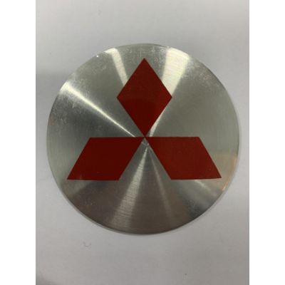 купити Наклейка на диск Mitsubishi 56 выпуклый (Красный логотип на серебристом фоне) для дисків