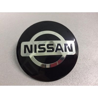 купити Наклейка на диск Nissan D56 алюминий (Серебристый логотип на черном фоне) для дисків