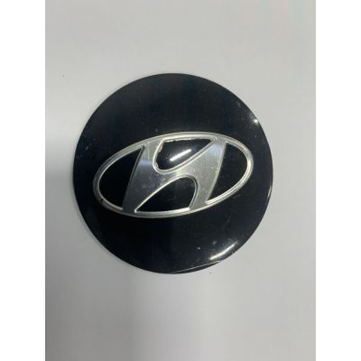 купити Наклейки Hyundai D56 алюминий (Серебристый логотип на черном фоне) для дисків