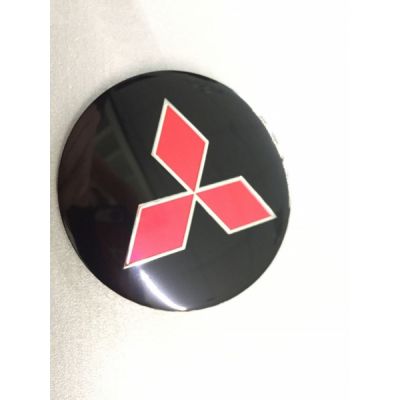 купити Наклейки Mitsubishi D56 алюминий (Красный логотип на черном фоне) для дисків