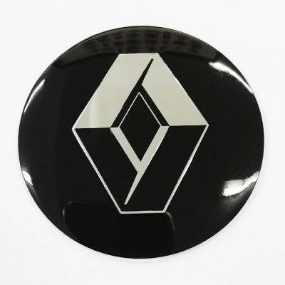 купити Наклейки Renault D56 алюминий (Серебристо/черный логотип на черном фоне) для дисків