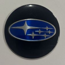 Наклейки Subaru D56 алюминий (Синий логотип на черном фоне)