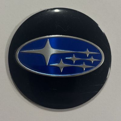 Аксессуары Наклейки Subaru D56 алюминий (Синий логотип на черном фоне) купити Наклейки Subaru D56 алюминий (Синий логотип на черном фоне) для дисків