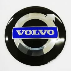 Аксессуары Наклейки Volvo D56 алюминий (Хромированный логотип на черном фоне)