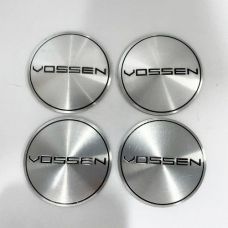 Аксессуары Наклейки Vossen D56 мм алюминий (Черный логотип на хромированном фоне)
