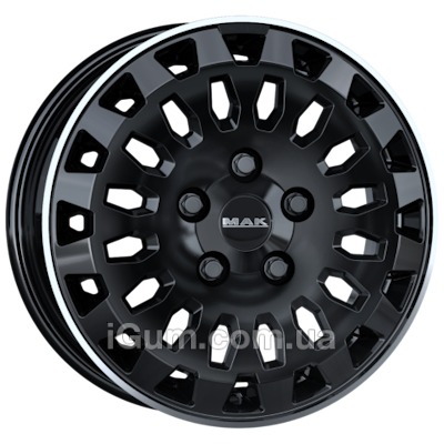 Диски Mak Overland 7x17 5x112 ET51 DIA66,6 (gloss black mirror ring)