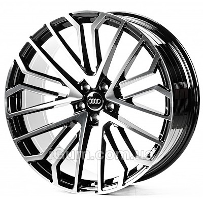 Диски Replica Audi (A22434) 9,5x22 5x112 ET26 DIA66,6 (gloss black machined face)