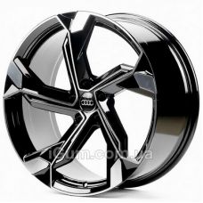 Replica Audi (AU6136) 10x23 5x112 ET15 DIA66,6 (black machined face)