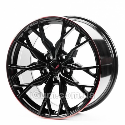 Диски Replica Chevrolet (GN2348) 9,5x19 5x120 ET45 DIA66,9 (black lip red)