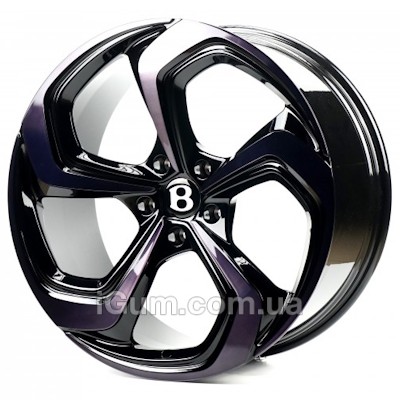 Диски Replica Forged Bentley (BN22826) 10x22 5x130 ET28 DIA71,6 (gloss black dark machined face)