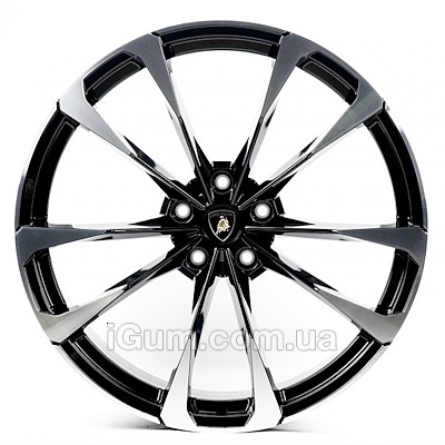 Диски Replica Lamborghini (LAMB854) 10x23 5x130 ET28 DIA71,6 (gloss black machined face)