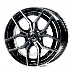 Replica Mercedes (MR021-026) 8x19 5x112 ET43 DIA66,6 (black machined face)