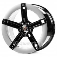 Replica Porsche (PR350) 11,5x21 5x130 ET66 DIA71,6 (black silver flange)