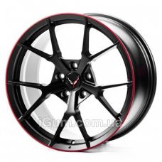 WS Forged WS-COR001 10x19 5x120 ET43 DIA66,9 (satin black satin red line)