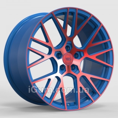 Диски WS Forged WS2106 10,5x20 5x114,3 ET45 DIA70,5 (matt blue inside red outside face)