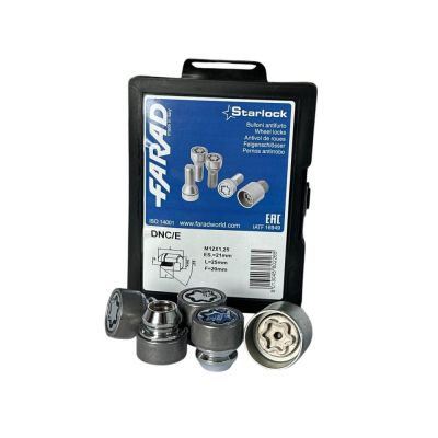 купити секретки для дисків Секретные гайки 12х1,25х25 Конус 21 ключ Farad Starlock DNC/E